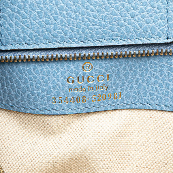 グッチ スウィング トートバッグ ショルダーバッグ 354408 ライトブルー レザー レディース GUCCI 【中古】