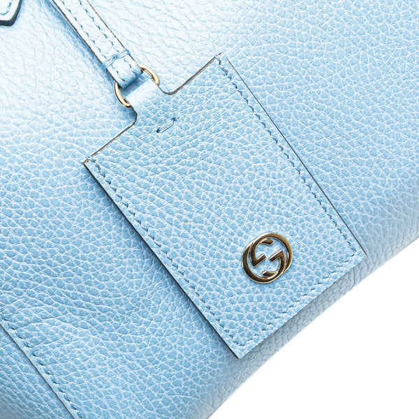 グッチ スウィング トートバッグ ショルダーバッグ 354408 ライトブルー レザー レディース GUCCI 【中古】