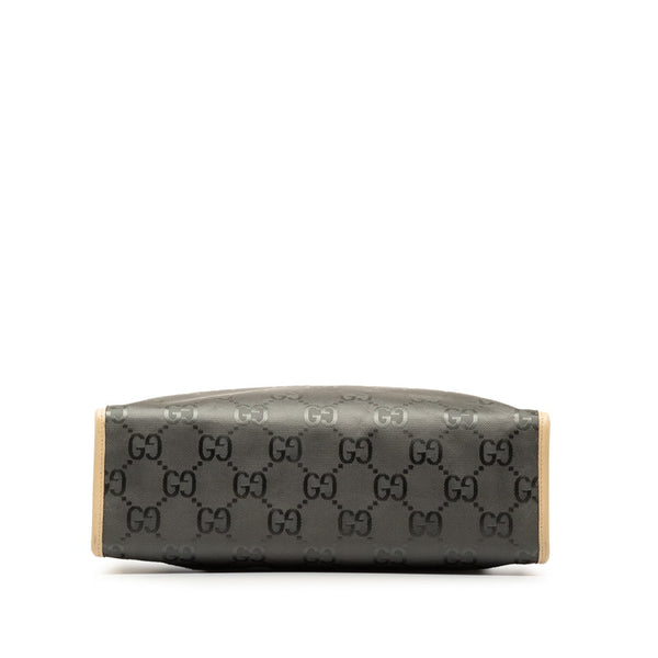 グッチ GGナイロン オブザグリッド ロングトート ハンドバッグ ショルダーバッグ 2WAY 630355 グレー ベージュ ナイロン レザー レディース GUCCI 【中古】