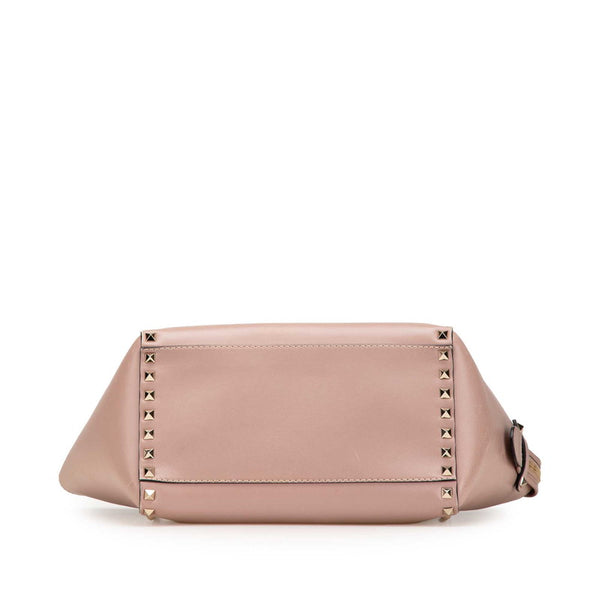 ヴァレンチノ ロックスタッズ ハンドバッグ ショルダーバッグ 2WAY グレージュ  レザー レディース Valentino 【中古】