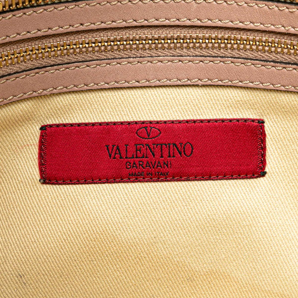 ヴァレンチノ ロックスタッズ ハンドバッグ ショルダーバッグ 2WAY グレージュ  レザー レディース Valentino 【中古】