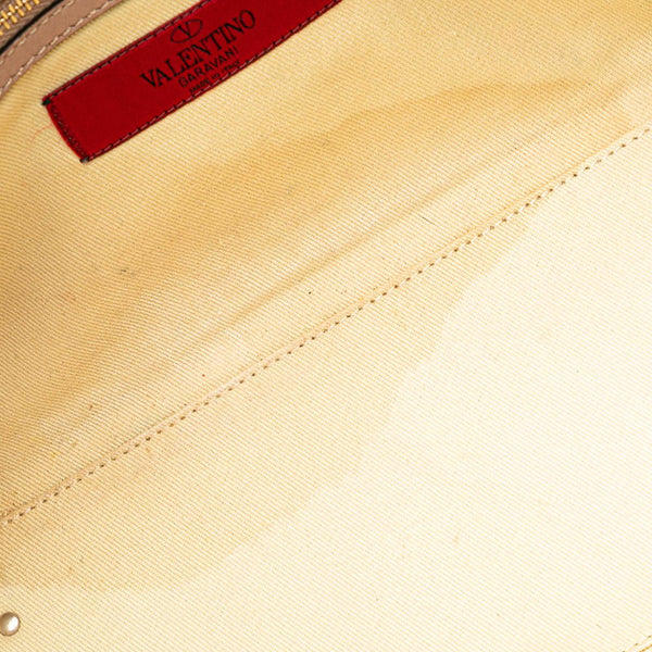 ヴァレンチノ ロックスタッズ ハンドバッグ ショルダーバッグ 2WAY グレージュ  レザー レディース Valentino 【中古】