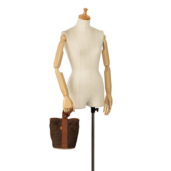 エルメス サクソーPM ショルダーバッグ ブラウン トワルアッシュ レディース HERMES 【中古】