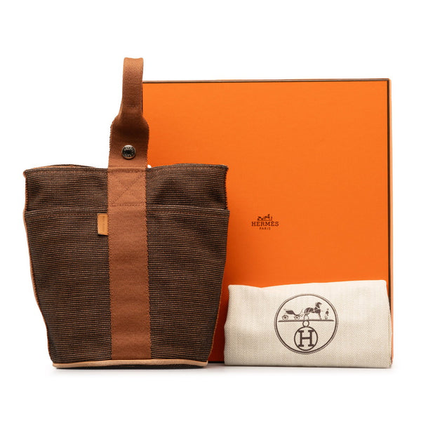 エルメス サクソーPM ショルダーバッグ ブラウン トワルアッシュ レディース HERMES 【中古】