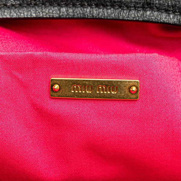 ミュウミュウ ハンドバッグ ショルダーバッグ 2WAY ブラック レザー レディース MIUMIU 【中古】
