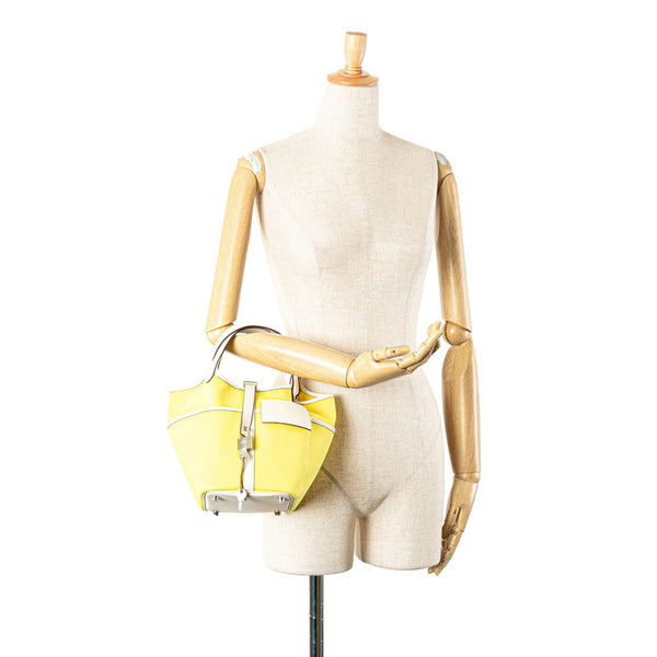 エルメス ピコタンロック カーゴ PM ハンドバッグ ジョーヌシトロン ナタ スイフト トワルゴエラン レディース HERMES 【中古】