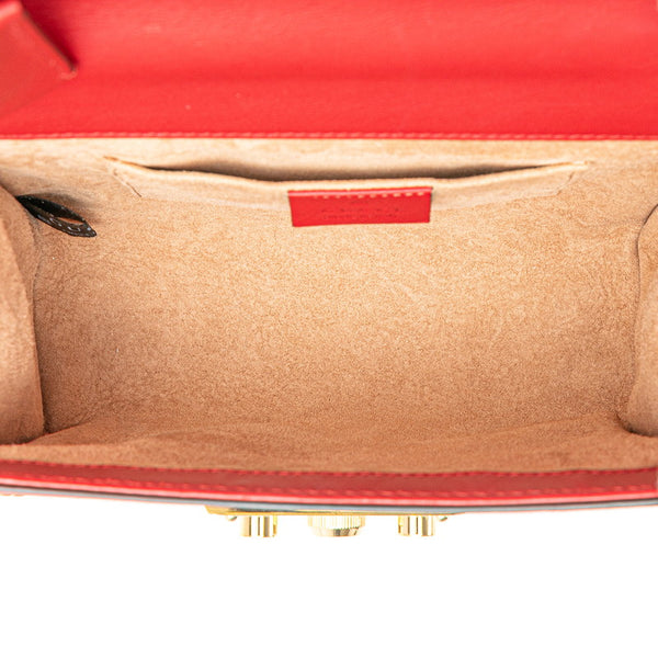 グッチ パドロック スタッズ チェーン ショルダーバッグ 432182 レッド レザー レディース GUCCI 【中古】