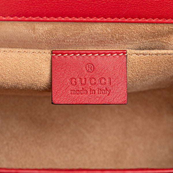 グッチ パドロック スタッズ チェーン ショルダーバッグ 432182 レッド レザー レディース GUCCI 【中古】