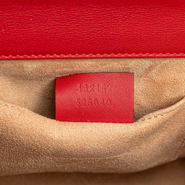 グッチ パドロック スタッズ チェーン ショルダーバッグ 432182 レッド レザー レディース GUCCI 【中古】