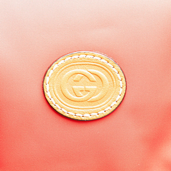 グッチ インターロッキングG リュック バックパック 696013 ブラウン ベージュ レッド ナイロン レザー レディース GUCCI 【中古】