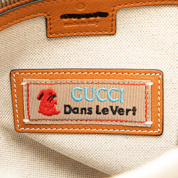 グッチ インターロッキングG リュック バックパック 696013 ブラウン ベージュ レッド ナイロン レザー レディース GUCCI 【中古】