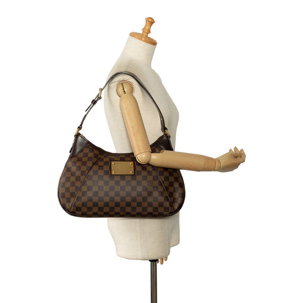 ルイ ヴィトン ダミエ テムズGM ショルダーバッグ N48181 ブラウン PVC レザー レディース LOUIS VUITTON 【中古】