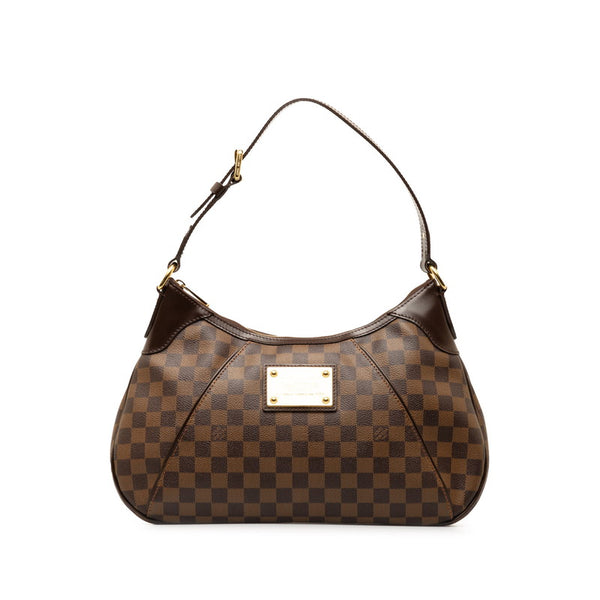 ルイ ヴィトン ダミエ テムズGM ショルダーバッグ N48181 ブラウン PVC レザー レディース LOUIS VUITTON 【中古】