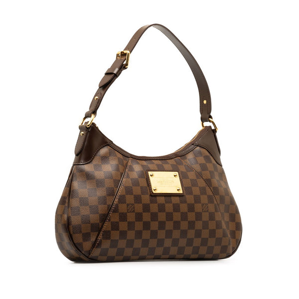ルイ ヴィトン ダミエ テムズGM ショルダーバッグ N48181 ブラウン PVC レザー レディース LOUIS VUITTON 【中古】
