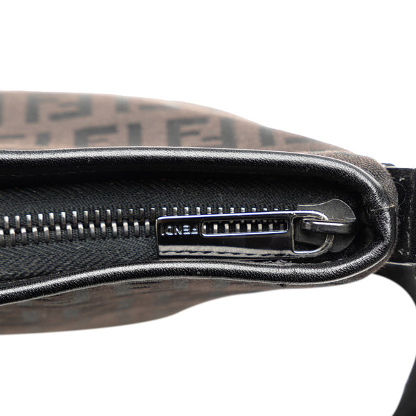 フェンディ ズッキーノ 斜め掛け ショルダーバッグ 8BT079 ブラウン キャンバス レザー レディース FENDI 【中古】