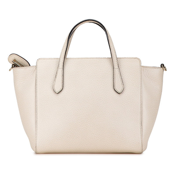 グッチ スウィング ミニ ハンドバッグ ショルダーバッグ 2WAY 368827 ホワイト ベージュ レザー レディース GUCCI 【中古】