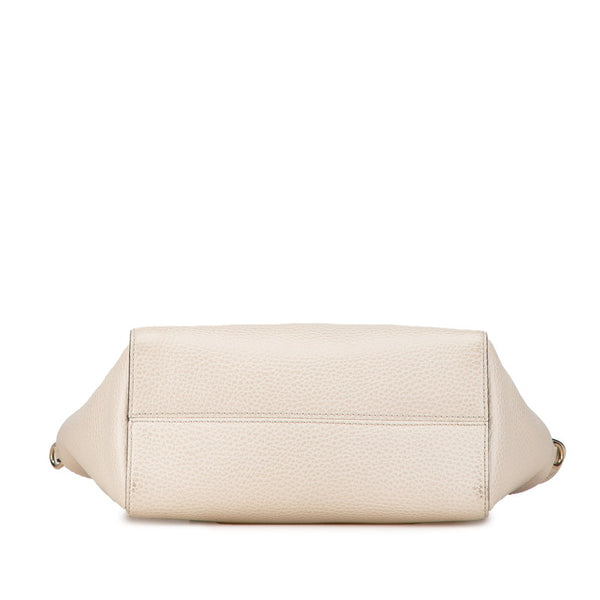 グッチ スウィング ミニ ハンドバッグ ショルダーバッグ 2WAY 368827 ホワイト ベージュ レザー レディース GUCCI 【中古】