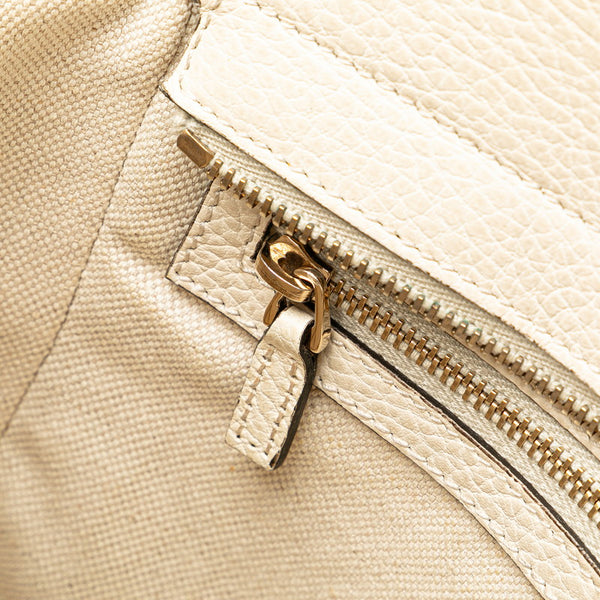 グッチ スウィング ミニ ハンドバッグ ショルダーバッグ 2WAY 368827 ホワイト ベージュ レザー レディース GUCCI 【中古】