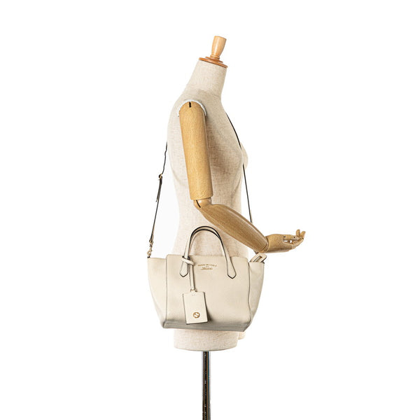 グッチ スウィング ミニ ハンドバッグ ショルダーバッグ 2WAY 368827 ホワイト ベージュ レザー レディース GUCCI 【中古】