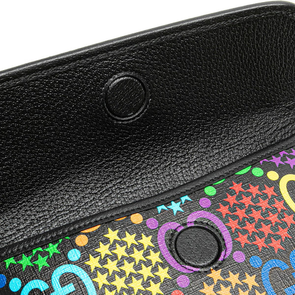 グッチ GGスプリーム サイケデリック ボディバッグ ウエストバッグ 598113 ブラック マルチカラー PVC レザー レディース GUCCI 【中古】