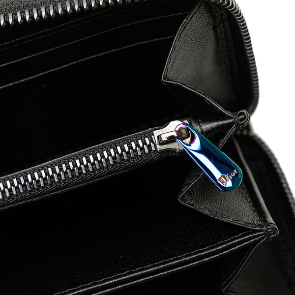 ディオール カナージュ レディディオール ラウンドファスナー 長財布  ブラック マルチカラー レザー レディース Dior 【中古】