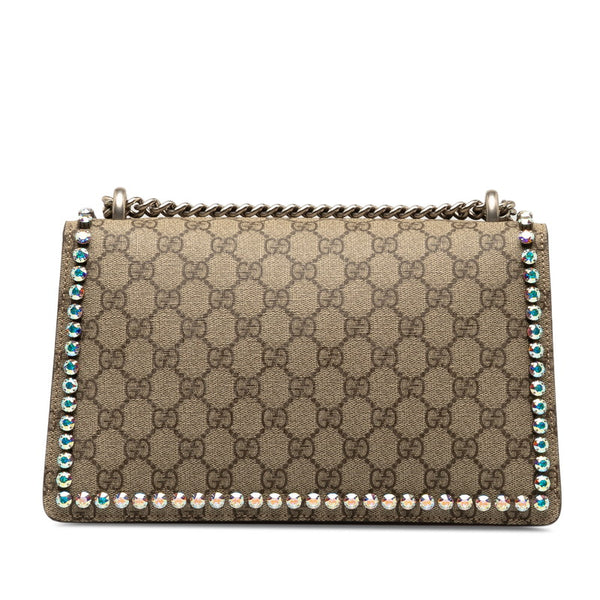 グッチ GGスプリーム ビジュー ディオニソス チェーン ショルダーバッグ 400249 ベージュ ピンク PVC スウェード レディース GUCCI 【中古】