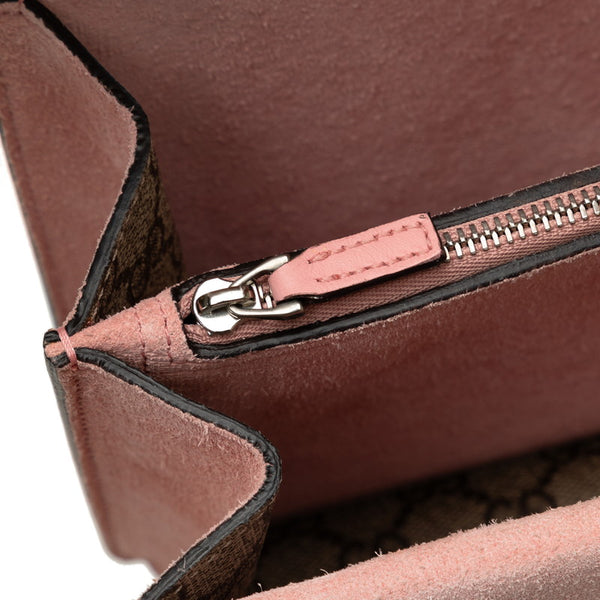 グッチ GGスプリーム ビジュー ディオニソス チェーン ショルダーバッグ 400249 ベージュ ピンク PVC スウェード レディース GUCCI 【中古】