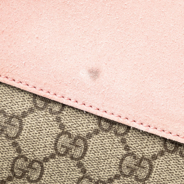 グッチ GGスプリーム ビジュー ディオニソス チェーン ショルダーバッグ 400249 ベージュ ピンク PVC スウェード レディース GUCCI 【中古】