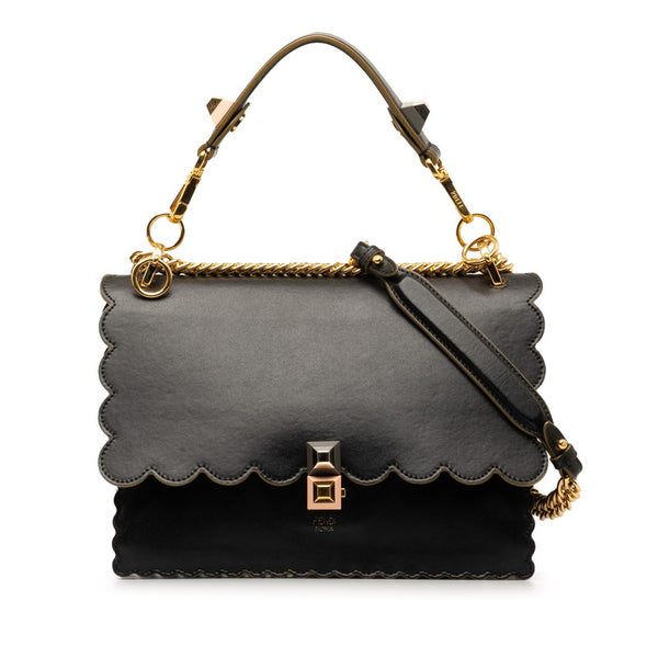フェンディ ズッカ キャナイ ハンドバッグ ショルダーバッグ 2WAY 8BT283 ブラック マルチカラー レザー レディース FENDI 【中古】