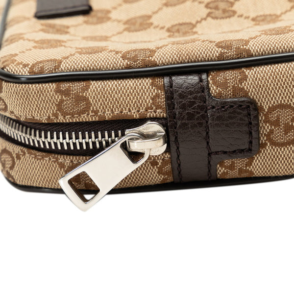 グッチ GGキャンバス ボディバッグ ウエストバッグ 449174 ベージュ ブラウン キャンバス レザー レディース GUCCI 【中古】