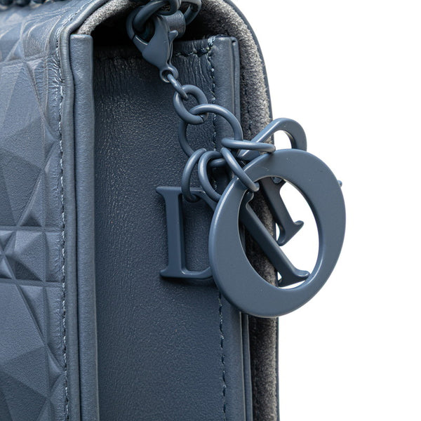 ディオール カナージュ ショルダーバッグ ブルー グレー レザー レディース Dior 【中古】