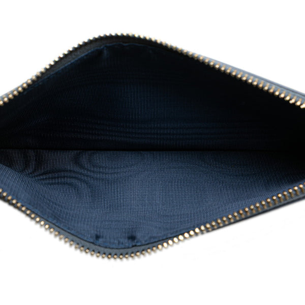 ディオール カナージュ ショルダーバッグ ブルー グレー レザー レディース Dior 【中古】