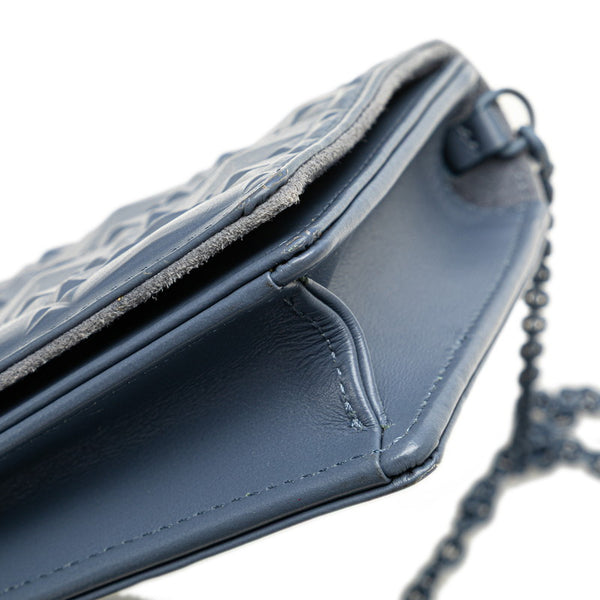 ディオール カナージュ ショルダーバッグ ブルー グレー レザー レディース Dior 【中古】
