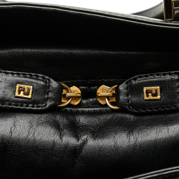 フェンディ セレリア ハンドバッグ ブラック レザー レディース FENDI 【中古】