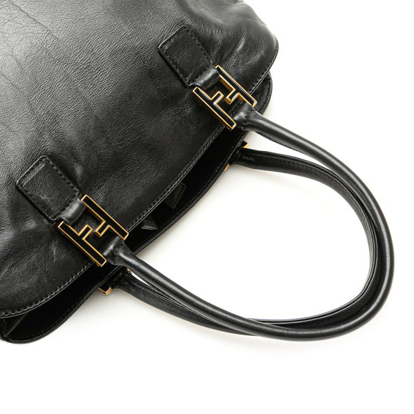 フェンディ セレリア ハンドバッグ ブラック レザー レディース FENDI 【中古】