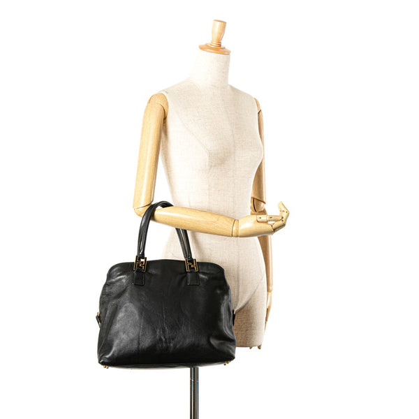 フェンディ セレリア ハンドバッグ ブラック レザー レディース FENDI 【中古】