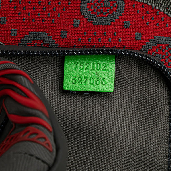 グッチ GGナイロン ベルトバッグ ボディバッグ ウエストバッグ 752102 レッド グレー ナイロン ラバー レディース GUCCI 【中古】