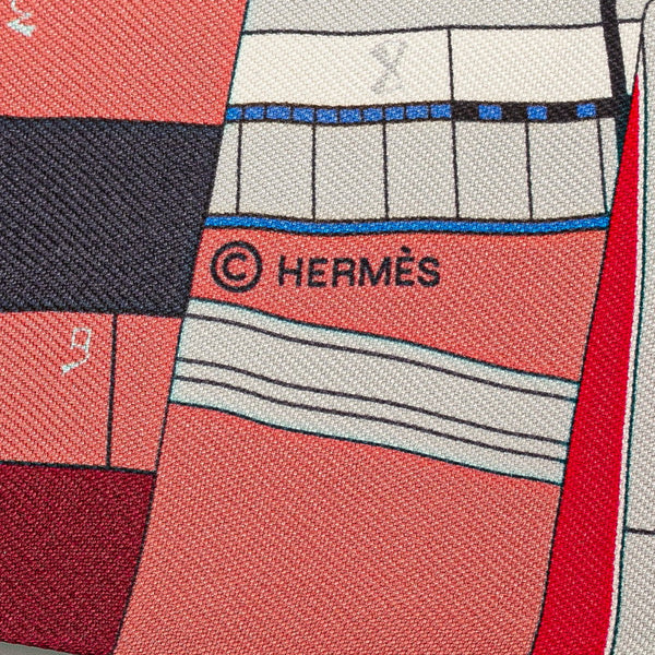 エルメス ツイリー Astrologie Nouvelle 新たなる占星術 スカーフ レッド マルチカラー シルク レディース HERMES 【中古】