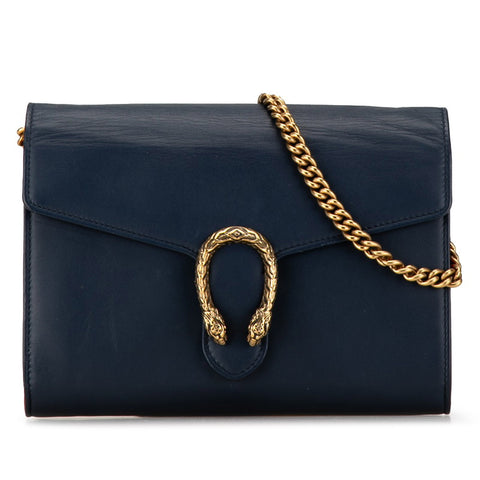 グッチ ディオニュソス 斜め掛け ショルダーバッグ 401231 ネイビー レッド レザー レディース GUCCI 【中古】