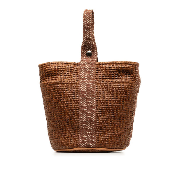 エルメス タムールPM ハンドバッグ バケットバッグ ブラウン セルロース レディース HERMES 【中古】
