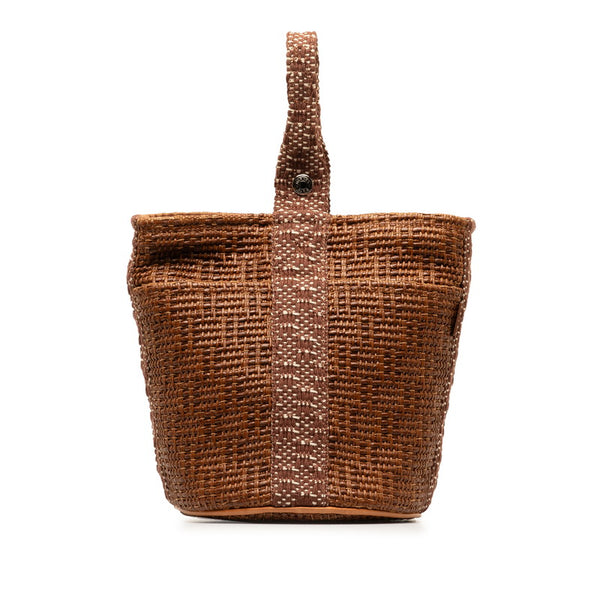 エルメス タムールPM ハンドバッグ バケットバッグ ブラウン セルロース レディース HERMES 【中古】