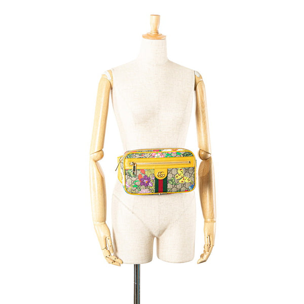 グッチ GGフローラ  オフィディア ウエストバッグ ボディバッグ 574796 ベージュ イエロー PVC レザー レディース GUCCI 【中古】