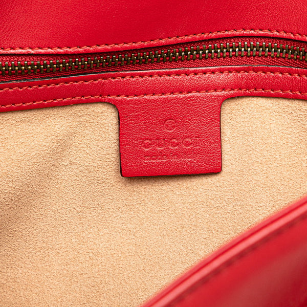 グッチ GGマーモント ダブルG キルティング スモール ハート チェーンショルダーバッグ 443497 レッド レザー レディース GUCCI 【中古】