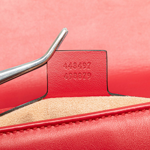 グッチ GGマーモント ダブルG キルティング スモール ハート チェーンショルダーバッグ 443497 レッド レザー レディース GUCCI 【中古】