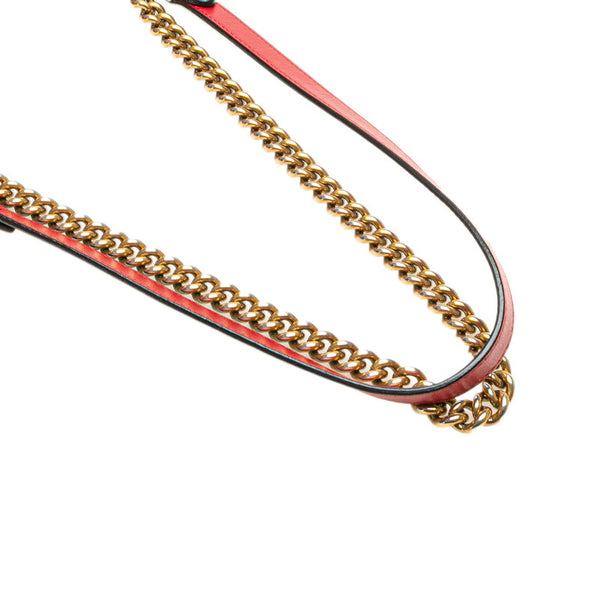 グッチ GGマーモント ダブルG キルティング スモール ハート チェーンショルダーバッグ 443497 レッド レザー レディース GUCCI 【中古】