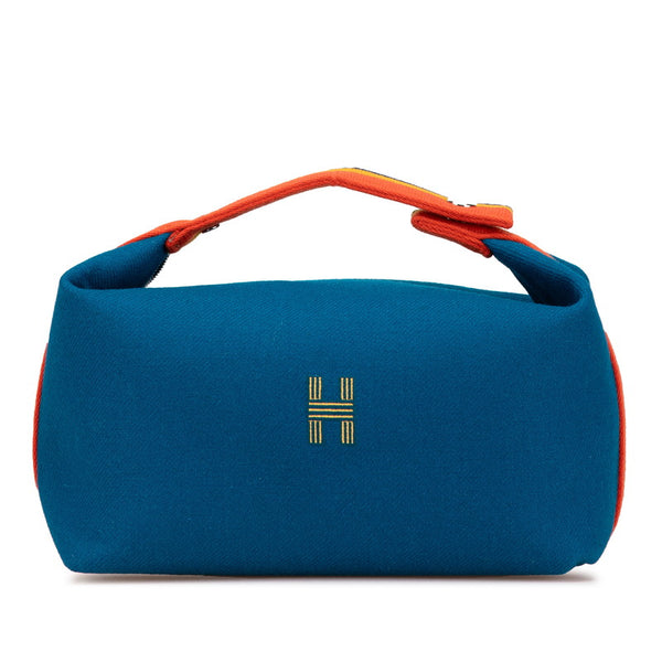 エルメス ブリッド ア ブラックGM ハンドバッグ ポーチ ブルー マルチカラー ウール レディース HERMES 【中古】