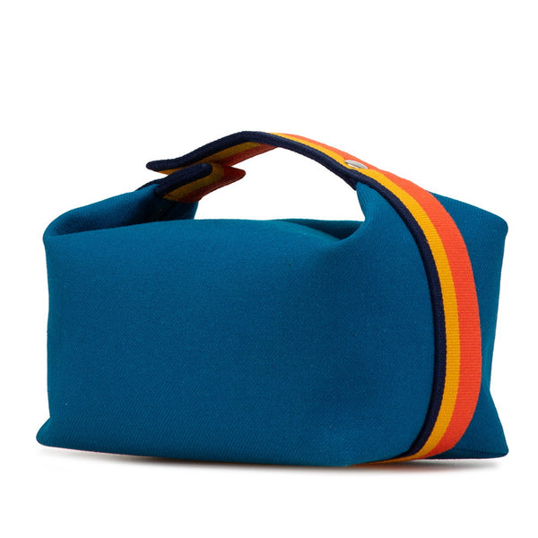 エルメス ブリッド ア ブラックGM ハンドバッグ ポーチ ブルー マルチカラー ウール レディース HERMES 【中古】