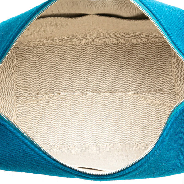 エルメス ブリッド ア ブラックGM ハンドバッグ ポーチ ブルー マルチカラー ウール レディース HERMES 【中古】