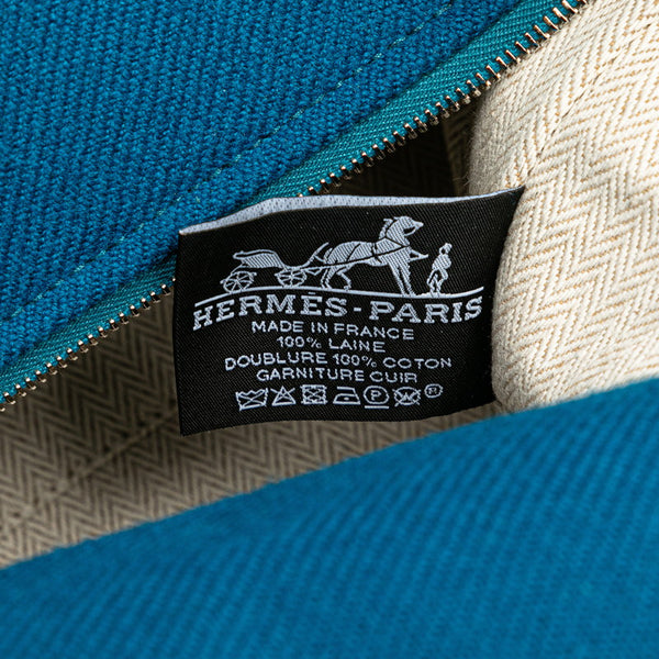 エルメス ブリッド ア ブラックGM ハンドバッグ ポーチ ブルー マルチカラー ウール レディース HERMES 【中古】