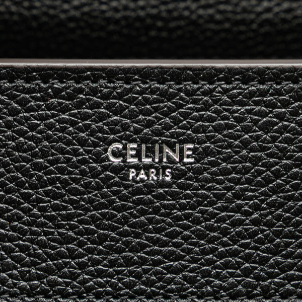 セリーヌ ラゲージ マイクロショッパー ハンドバッグ ブラック ドラムドカーフスキン レディース CELINE 【中古】